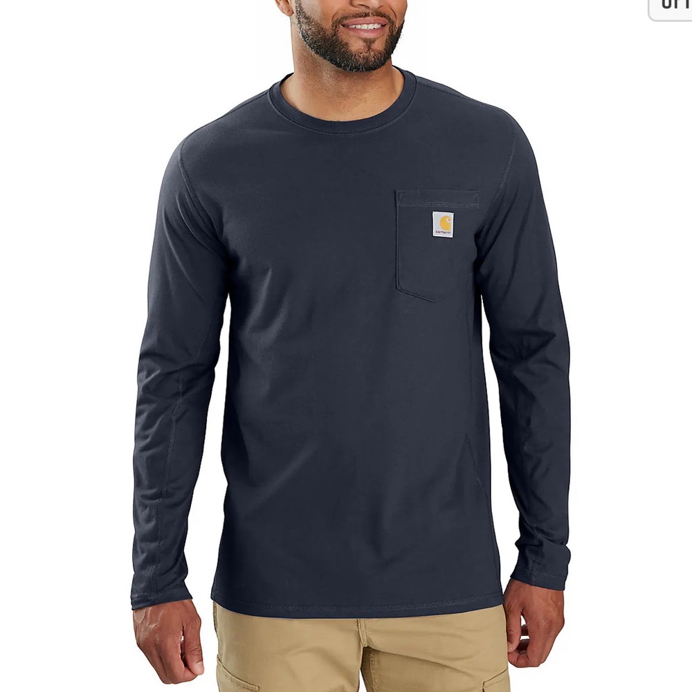 CARHARTT FORCE STYLE #106656  RELAXED LS T-SHIRT NAVY NWT SIZE L